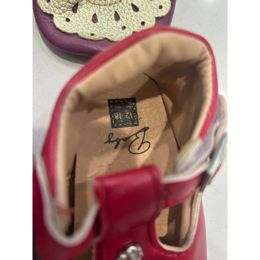 Janie and Jack Gymboree Baby Shoes Bundle Red Leopard Purple Bow Mary Janes